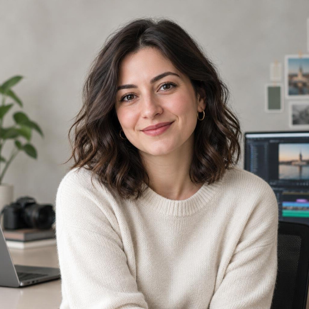 Portrait of a young woman with a warm smile